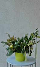 Load image into Gallery viewer, “Evergreen Christmas” table decor in a ceramic pot
