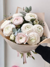 Load image into Gallery viewer, “Luxury Bouquet” Ranunculus+ Eucalyptus
