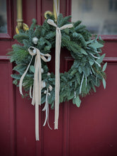 Load image into Gallery viewer, “Beige Velvet” Christmas Wreath
